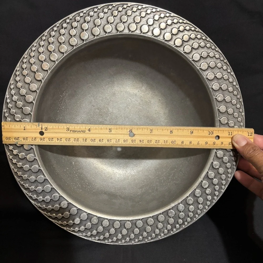 Wilton Armetale Pewter-Tone Decorative Serving Bowl